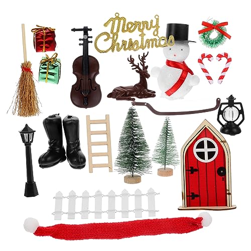 Vaguelly Puppenhaus Miniatur Weihnachtsszene Maßstab 112 Weihnachtsdekor Set Mini Ornament Kunststoff Für Den Einsatz von Vaguelly
