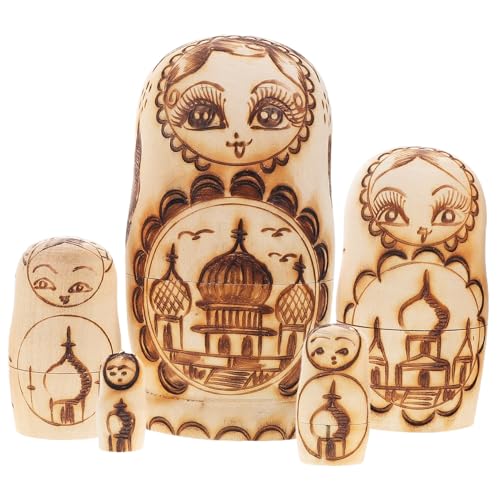 Vaguelly 5-teiliges Matrjoschka-Puppen-Set Russische Stapelpuppen Spielzeug Doppeladler-Design Unvollendet Für Jungen Und Als von Vaguelly