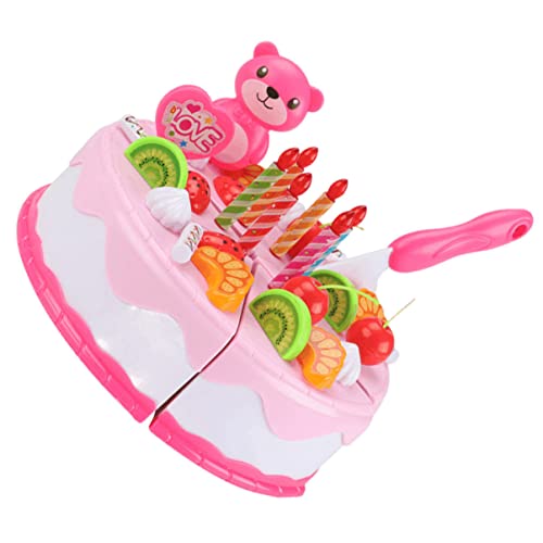 Vaguelly 1 Set Simulation Kuchen Kinderspielzeug Mädchen Essen Kinderspielzeug Kuchen Schneiden Lernspielzeug Schneidespielzeug Rollenspiel Kuchenspielzeug Geburtstagstorte Mädchen von Vaguelly
