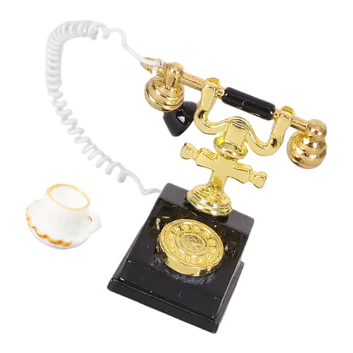 Vaguelly Realistisches Miniatur-Telefon Puppenhausmöbel Vintage-requisitentelefon Für Spielzeug-Sets von Vaguelly