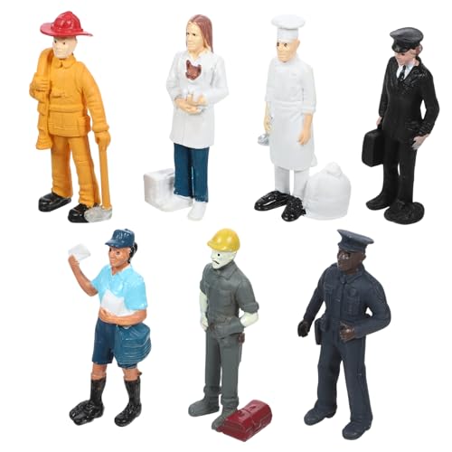 Vaguelly 1 Set Szenendekoration Mini Sandtischfigur Personenfiguren Kinderdekor Modelleisenbahn Personen Kleine Puppenhauspersonen Winzige Personen Rollenspielfigur Bemalte Figuren PVC von Vaguelly