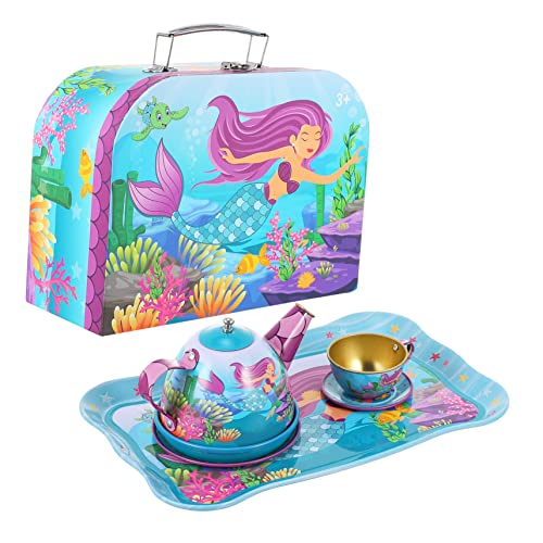 Vaguelly Meerjungfrau Tee-Set Pretend Küche Pretend 1 Set Kinder Spielen Lebensmittel Für Kinder Spielzeug von Vaguelly