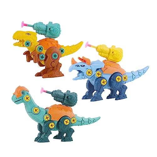 Vaguelly 1satz Dinosaurier Spielzeug Bausatz Mit Zerleg Und Zusammenbau-Funktion Inklusive Tyrannosaurus Triceratops Und Brachiosaurus Kreatives Spielzeug Für Fördert Geschicklichkeit Und von Vaguelly