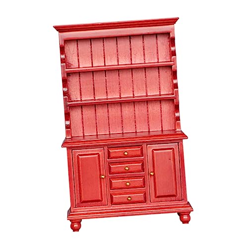 Vaguelly Spielzeug-bücherregal – Mini-vertikalschrank – Rot – Realistische Miniatur – & Stilvoll von Vaguelly