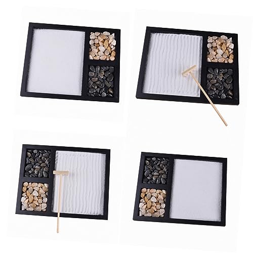 Vaguelly 1 Stück Zen Garten Sandtisch mit Rechen für Meditation Elegantes Sandspiel für Büro und Zuhause für Entspannung und Stressabbau Dekorativ und Vielseitig Einsetzbar von Vaguelly