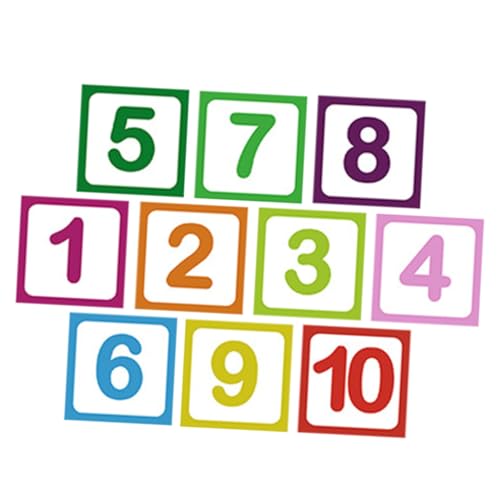 Vaguelly 10 Blatt Aufkleber Bodenaufkleber Haftet -Aufkleber Wohnkultur Für Bunt Zahlen Spielzimmer Etagennummernaufkleber Klassenzimmeraufkleber Karikatur Groß PVC von Vaguelly