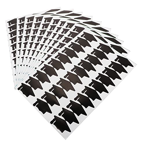 Vaguelly 10 Blatt Doktor Hut Aufkleber Selbstklebende Aufkleber abdichtende Aufkleber Miniatur-Kappenaufkleber Aufkleber für den Abschluss Abschlusshutaufkleber Papier Black von Vaguelly
