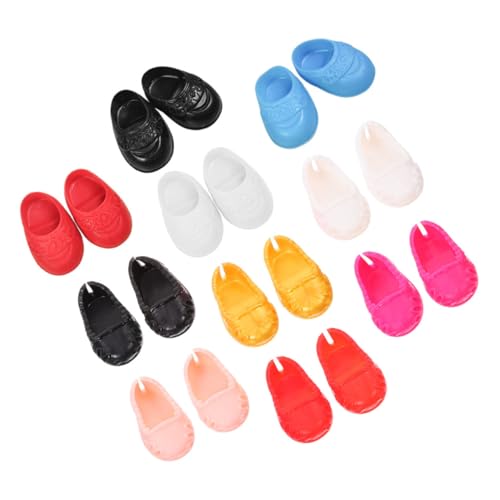 Vaguelly 10 Paare Schuhe Puppen Accessoires Puppen Schuhe Puppenhaus Dekoration Kleine Puppen Dekoration Miniatur Puppenzubehör Simulation Schuhdekore Kleiner Schuhschmuck Plastik von Vaguelly