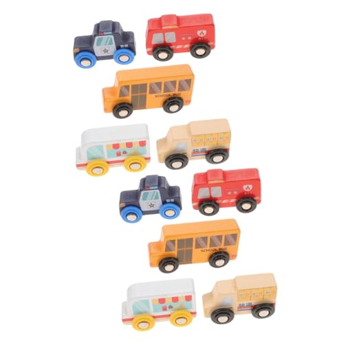 Vaguelly 10 STK Szenenauto aus Holz Kinderspielzeug Spielzeug für Kinderfahrzeuge Spielset aus Holz Spielzeuge Autos Spielzeug hölzernes Holzfahrzeug Holzfahrzeuge Spielzeug Mini Statue von Vaguelly