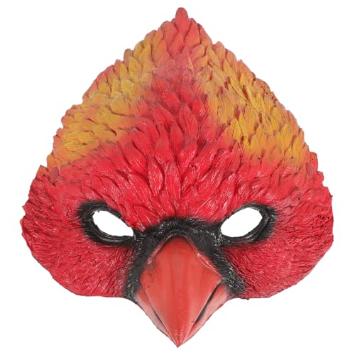 Vaguelly Halloween-Maske 10 Stk Vogelkopfmaske halloween masken halloweenmaske Vogelsabdeckung Latex schreckliche halbe sbedeckung Tier Karneval liefert Maske für die Party bilden rot von Vaguelly