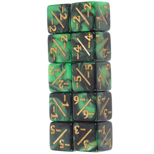 Vaguelly 10 Stück Acrylwürfel mit Rechenzeichen Mathematische Lernwürfel für Frühe Bildung für Unterricht und Mathematische Übungen Grün Schwarz von Vaguelly