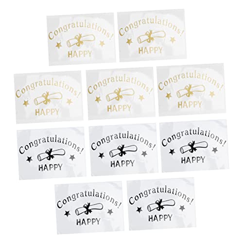 Vaguelly 10 Stücke Graduierung Ballon Aufkleber Aufkleber PVC Material Dekorative Party Aufkleber Für Graduierung Feier von Vaguelly