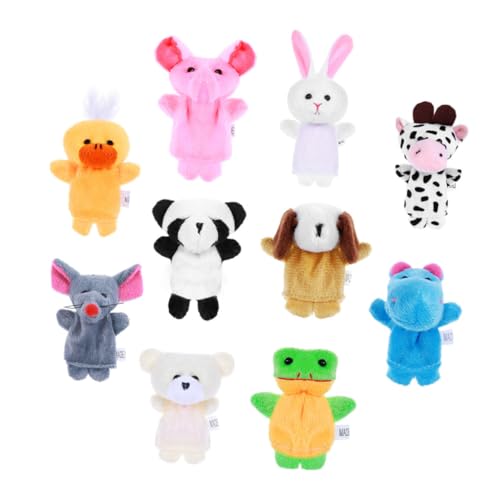 Vaguelly 10 Stück Beruhigende Handpuppe Die Marionetten Puppen Hand Fingerpuppe Tiere Fingerpuppe Finger Figuren Finger Geschichtenerzählen Puppen Eltern Kind Plüsch von Vaguelly