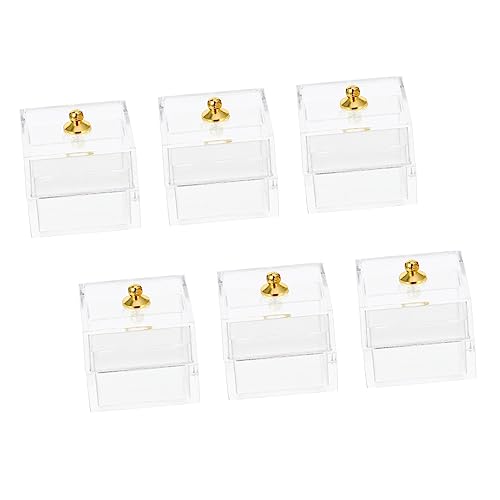 Vaguelly 10 Stück Boxen Puppenhaus Ausstellungsboxen Spender Mit Deckel Feenhaus Winzige Deko Behälter Schaukästen Cupcake Halter Süßigkeiten DIY Marken von Vaguelly