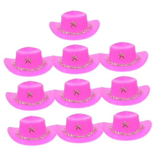 Vaguelly 10 Stück Cowboyhutspielzeug Mini-Cowboyhüte für Partys Cowboyhüte aus für Damen Cowboyhut für Kuhmädchenhüte Miniaturhüte Mini-Hüte von Vaguelly