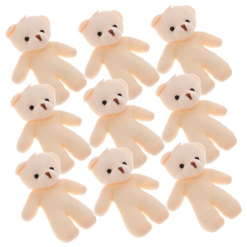 Vaguelly 10 Stück DIY Bärenpuppe Realistisch Miniatur Winzig Knuddelig Frauen Brosche Bob Plüschgefüllte Tiere Tragen Kuscheltiere Für Mädchen Wenn Urlaub Ausgestopft Pp Baumwolle Weiß von Vaguelly