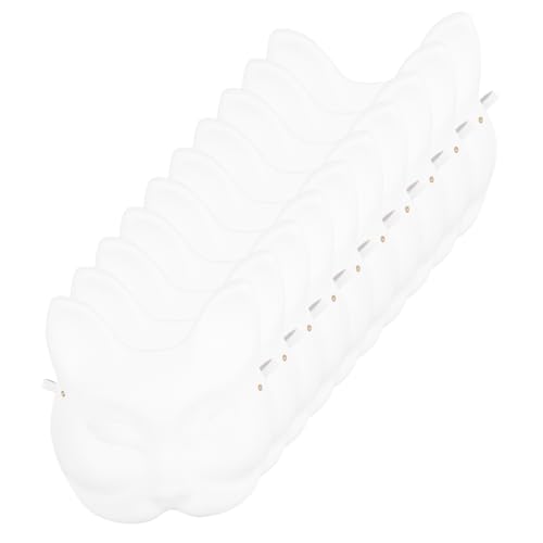 Vaguelly 10 Stück Diy Fuchsmaske Unbemalte Papiermaske zum Bemalen für Halloween Karneval und Maskerade Kreative Bastelidee für Partys und Besondere Anlässe von Vaguelly