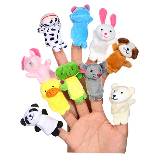 Vaguelly 10 Stück Fingerpuppen Handfingerpuppenspielzeug Tierhandpuppen Fingerspielzeug Plüschfingerpuppen Handfingerpuppen Kinderfingerpuppen von Vaguelly