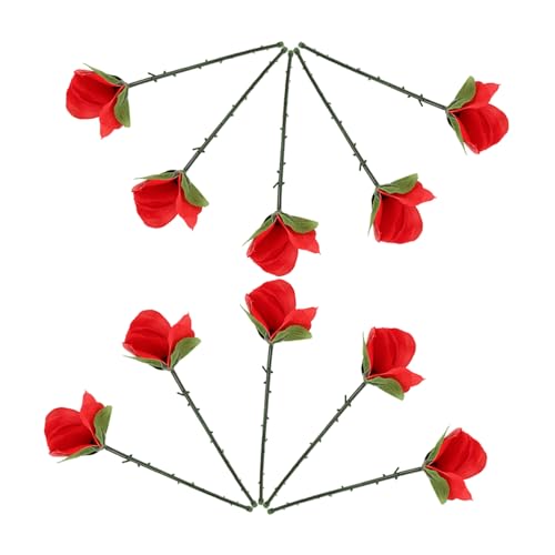 Vaguelly 10 Stück Gefaltete Rose Faltende Erscheinende Rose Stieg Verblassende Rose Funkelnd Künstliche Rosen Masse Gimmick-Rosen-Requisiten Schillernder Glitzer Plastik Rot Vaguelly 10 Stück Gefaltete Rose Faltende Erscheinende Rose Stieg Verblassende Rose Funkelnd Künstliche Rosen Masse Gimmick-Rosen-Requisiten Schillernder Glitzer Plastik Rot von Vaguelly