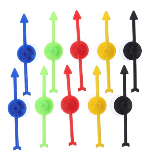 Vaguelly 10 Stück Pfeile in Gemischten Farben Drehteller-spielpfeile Rotierende Spielzubehör Plastikbecher-Zeiger Für Party-brettspiel-Requisiten von Vaguelly