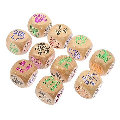 Vaguelly 10 Stück Holzspielwürfel Lustige Kleine Würfel für Ktv Gesellschaftsspiele und Familienpartys Leicht und Kompakt für Interaktive Spielabende Vaguelly 10 Stück Holzspielwürfel Lustige Kleine Würfel für Ktv Gesellschaftsspiele und Familienpartys Leicht und Kompakt für Interaktive Spielabende von Vaguelly