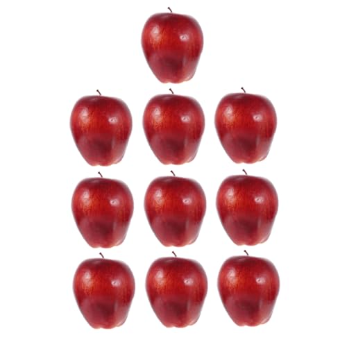 Vaguelly 10 Stück Künstliche Äpfel Realistische Simulation Früchte für Fotografie Requisiten und Wohnraumdekoration Robuste Langlebige Apfelmodelle Rot für Küche und Partydeko von Vaguelly