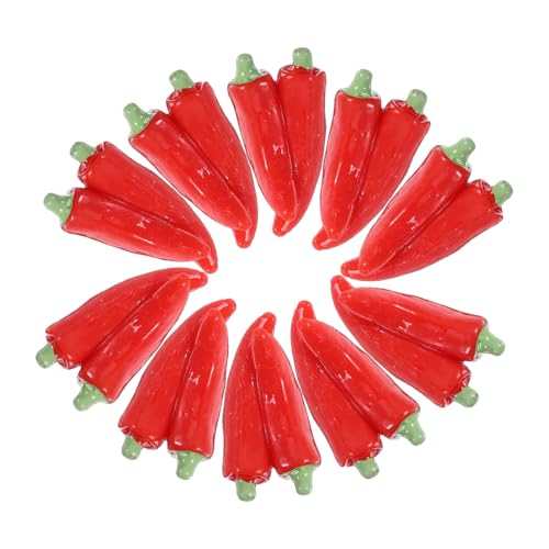Vaguelly 10 Stück Künstliche Mini Chili Paprika Figuren Teiliges Lebensechte Gemüse Ornamente für Kreative Fotorequisiten und Küchen Dekoration Detailreiche Nachbildung von Vaguelly