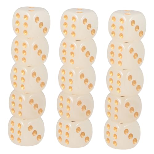 Vaguelly 10 Stück Leuchtende Würfel Nachtleuchtend Spiel Würfel glühen LED-Leuchtwürfel runden leuchtpunkte partydeko Einschulung bar Accessories Partyzubehör Party- Acryl Golden von Vaguelly