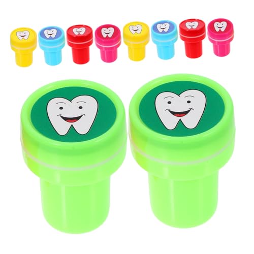 Vaguelly 10 Stück Lustige Zahn Stempel für Selbstfärbende Stempel für Bastelarbeiten Partygeschenke Klassenzimmerbelohnungen Motivationsspielzeug für Zahnpflege DIY Tagebuch von Vaguelly