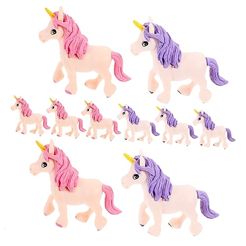 Vaguelly 10 Stück Mikro Landschaftsdekoration Seifenblasenstäbe Feen Terrarium Mini Tierfiguren Einhörner Kleine Stofftiere Geburtstagskuchen Dekorationen Gartenfeen Figuren von Vaguelly