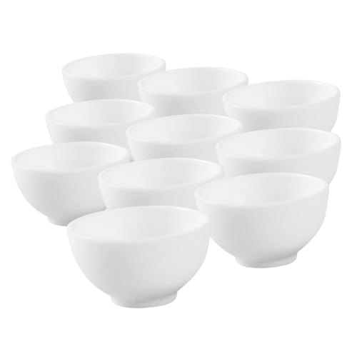 Vaguelly 10 Stück Mini-Bowl-Modell Plastik schüsseln Plastik Schalen plastikschälchen deko schüssel Puppe Miniatur küche so tun, als ob sie Mini-Hausgeschirr Weiß von Vaguelly