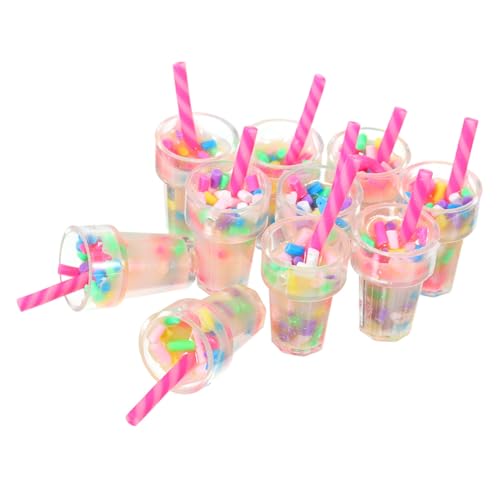 Vaguelly 10 Stück Mini-Hausschmuck Bausatz Puppe Mini-Küchenzubehör Simulation Kleiner Milchtee Miniatur-Milchtee-Anhänger Miniatur -Stütze Miniaturrequisiten Harz von Vaguelly