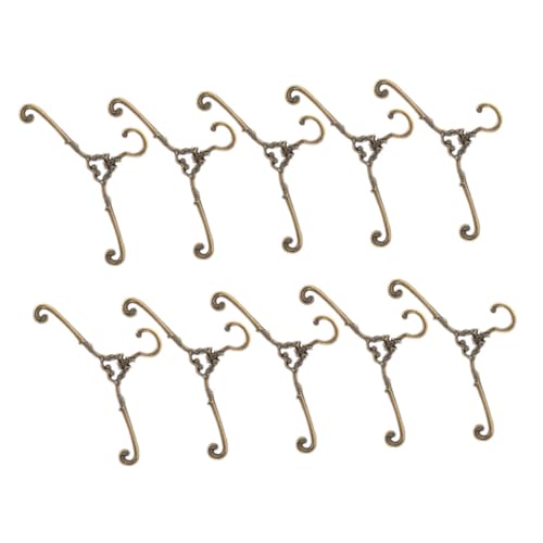 Vaguelly 10 Stück Miniatur Puppen Kleiderbügel Vintage Metall Kleiderständer für Puppen für Puppenhaus Zubehör und Dekoration Antik Finish Platzsparend und Elegant von Vaguelly