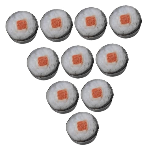 Vaguelly 10 Stück Miniatur Sushi Spielset Teiliges Set Künstliche Sushi für Puppenhaus Dekoration und Lernspielzeug für Interaktives DIY Kit für Kreatives von Vaguelly