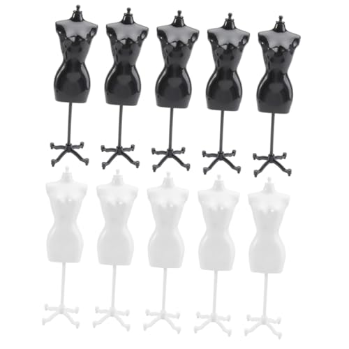 Vaguelly 10 Stück Puppen Modell Halter Mädchenkostüme Mini-Puppen Miniatur puppenkleiderbügel Puppen kleiderbügel Unterstützung für Puppenkleider Puppe Mannequin-Modell Plastik von Vaguelly