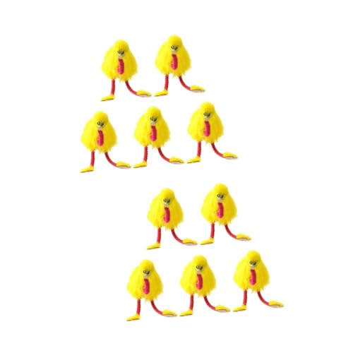 Vaguelly 10 Stück Schnur Hawaiianische Dekorationen Hühnerspielzeug Mädchenspielzeug Flamingo-Marionette Plüsch De Porristas Küken Spielzeug Kind Bambus Tier Draht Ziehen von Vaguelly