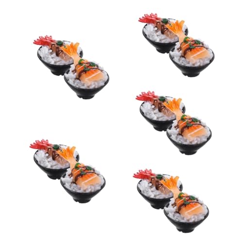 Vaguelly 10 STK Simulierter Sushi-Reis Japanische Essens-Requisiten Miniaturdekoration Kinderspielzeug Spielzeuge Modelle Kinder Spielen Essen für die küche DIY-Food-Modell Foto Zubehör PVC von Vaguelly