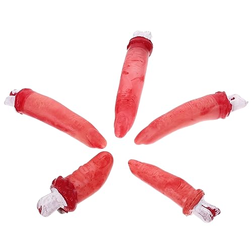 Vaguelly 10 Stück Teiliges Halloween Horrorfinger Deko Realistische Gefälschte Blutige Finger Requisiten für Schaurige Halloween Partys Spukhäuser und Schaurige Dekorationen von Vaguelly