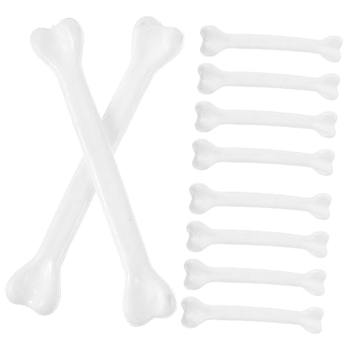 Vaguelly 10 Stück Teiliges Halloween Knochen Deko Kunststoff Skelett Simulation für DIY Schmuck Bastelzubehör Wiederverwendbar Weiß für Halloween Party und Scherzartikel von Vaguelly