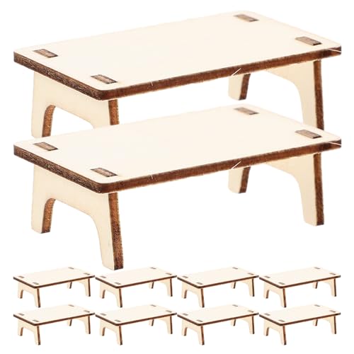 Vaguelly 10 Stück Teiliges Holz Esstisch Modell für Puppenhaus Dekoration Anpassbar und Sicher für Kreative Miniaturlandschaften Vaguelly 10 Stück Teiliges Holz Esstisch Modell für Puppenhaus Dekoration Anpassbar und Sicher für Kreative Miniaturlandschaften von Vaguelly