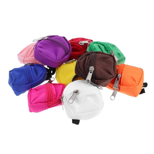 Vaguelly 10 Stück Teiliges Mini Puppen Rucksack mit Praktischem Reißverschluss Passend für Puppen Robustes Material Leicht und Tragbar für Spiel und Ausflüge von Vaguelly