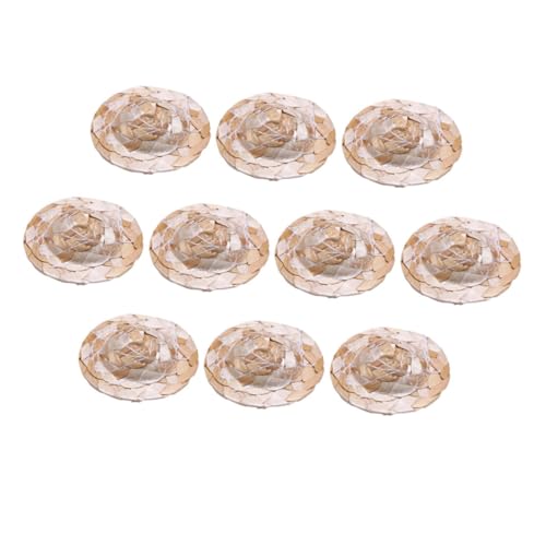 Vaguelly 10 Stück Teiliges Mini Strohhut Handgewebte Kleine DIY Puppenhüte Leichte Dekorative Miniatur Hüte für Basteln Puppenhaus Partydeko und Gestaltung von Vaguelly