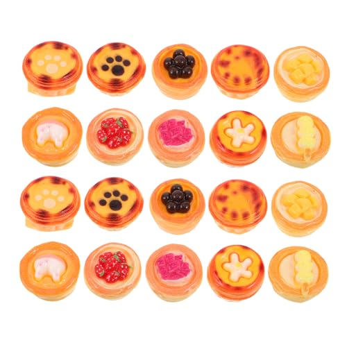 Vaguelly 10 Stück Teiliges Miniatur-Dollhouse Food Realistische Mini-Eier-Tart-Modelle aus Ungiftigem Resin Stabile DIY Puppenhaus Spielküche Zubehör Geeignet für Rollenspiel und von Vaguelly