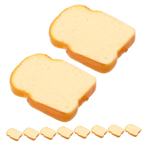 Vaguelly 10 Stück Teiliges Realistische Brotscheiben Deko für Zuhause und Laden Detailgetreues Fake Toast Modell für Fotografie Requisiten Vielseitig Verwendbar als Spiel und Partydeko von Vaguelly