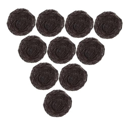 Vaguelly 10 Stück Vogelnest-Ornamente Vogelnestdekoration frühlings Dekoration Vogel-Eier Dekoration Vogelnester-Set Minivögel zum Basteln Vogelnest zum Basteln Mini-Eier Harz Dark Brown von Vaguelly