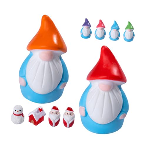 Vaguelly Entzückende Miniatur-weihnachtsfiguren-Set Weihnachtsmann Zwerge Schneemänner 10-teiliges -Set von Vaguelly