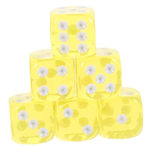 Vaguelly 10 Stück große nummerierte Würfel Kartenspiel Sequenzspiel Würfelturm Spiele hühner spielsachen für spielwürfel Pub Spiel-Requisiten farbige Würfel Acryl Yellow von Vaguelly