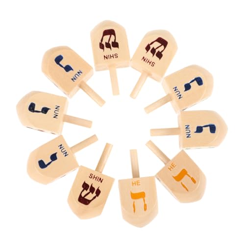 Vaguelly 10PCS Chanukka Holz Dreidel Klassische Kreisel FüR Kinder Mehrfarbig Perfekt FüR Hanukkah Party Dekorationen Und Spiele, 4x2x1.8cm, 45g Vaguelly 10PCS Chanukka Holz Dreidel Klassische Kreisel FüR Kinder Mehrfarbig Perfekt FüR Hanukkah Party Dekorationen Und Spiele, 4x2x1.8cm, 45g von Vaguelly
