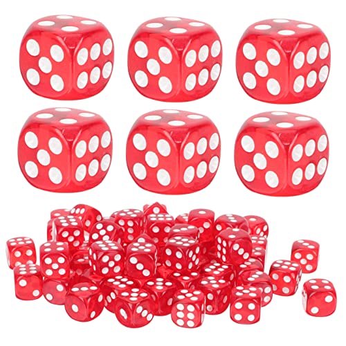 Vaguelly 100 Stück Acryl-Spielrequisite hühner spielsachen für Games Night spieleabend brettspielr Spiel Jumbo lustig Familie Schüttgut große Spielwürfel rot von Vaguelly