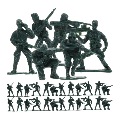 Vaguelly 100 Stück -Actionfiguren- für kinderspielzeug Children Toys Militärspielzeug Zahlen Soldatenfigur Minifigur realistische Miniaturmenschen Abs Green von Vaguelly